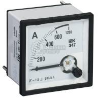 Амперметр IEK Э47 600/5А класс точности 1,5 96х96 мм